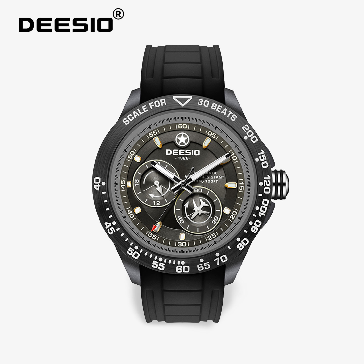 Luxury Watch Protection Film - Deesio Herren-Armbanduhr, automatisch, mechanisch, Kohlefasergehäuse, Saphir-Leuchtzifferblatt,