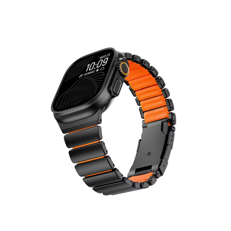 Luxury Watch Ap - Luxuriöses Titan-Silikon-Armband für Apple Watch Ultra