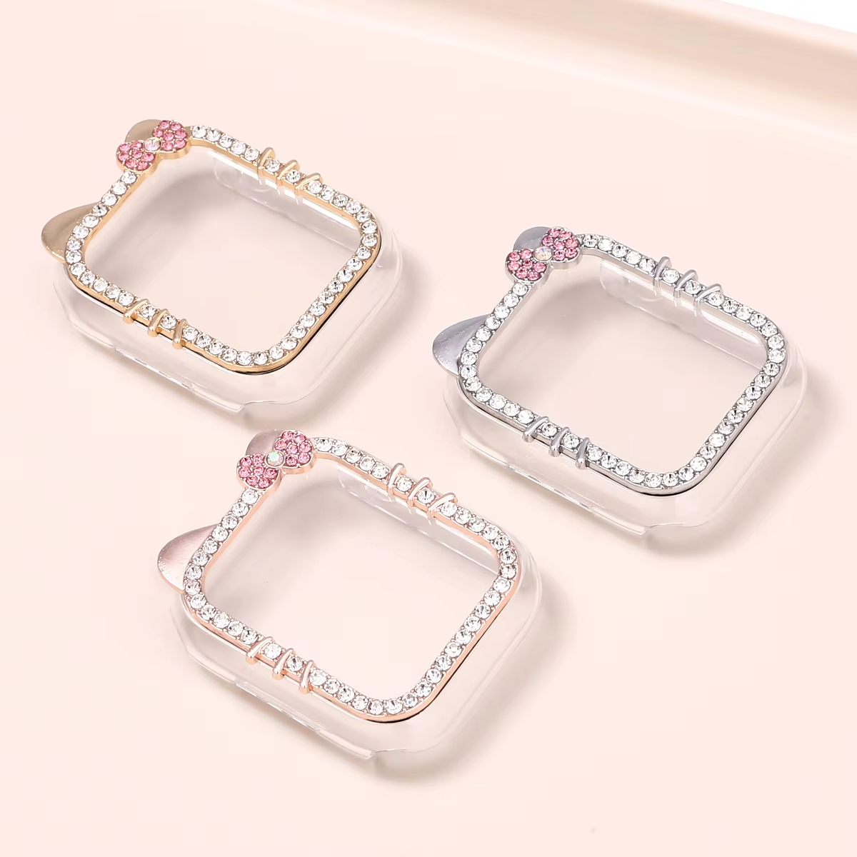 Luxury Watch Protection Film - Luxuriöses süßes Kätzchen-Katzen-Diamant-Uhrengehäuse für Apple Watch
