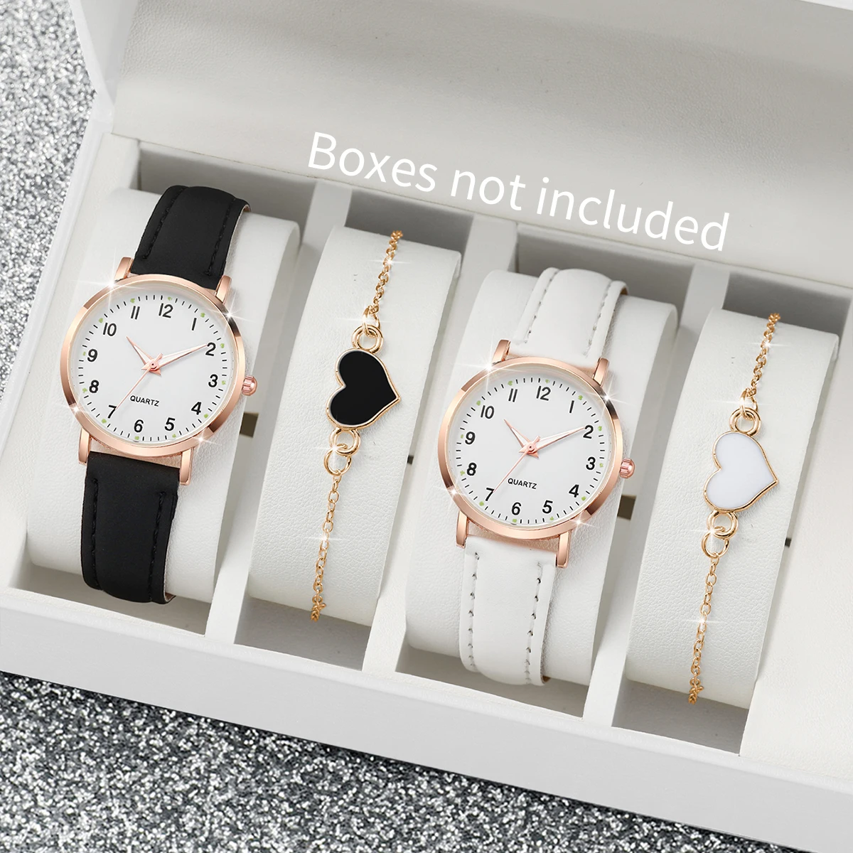 4/6PCS Mode Arabisch Zifferbla – Open Heart Watch Bewertung und Preis