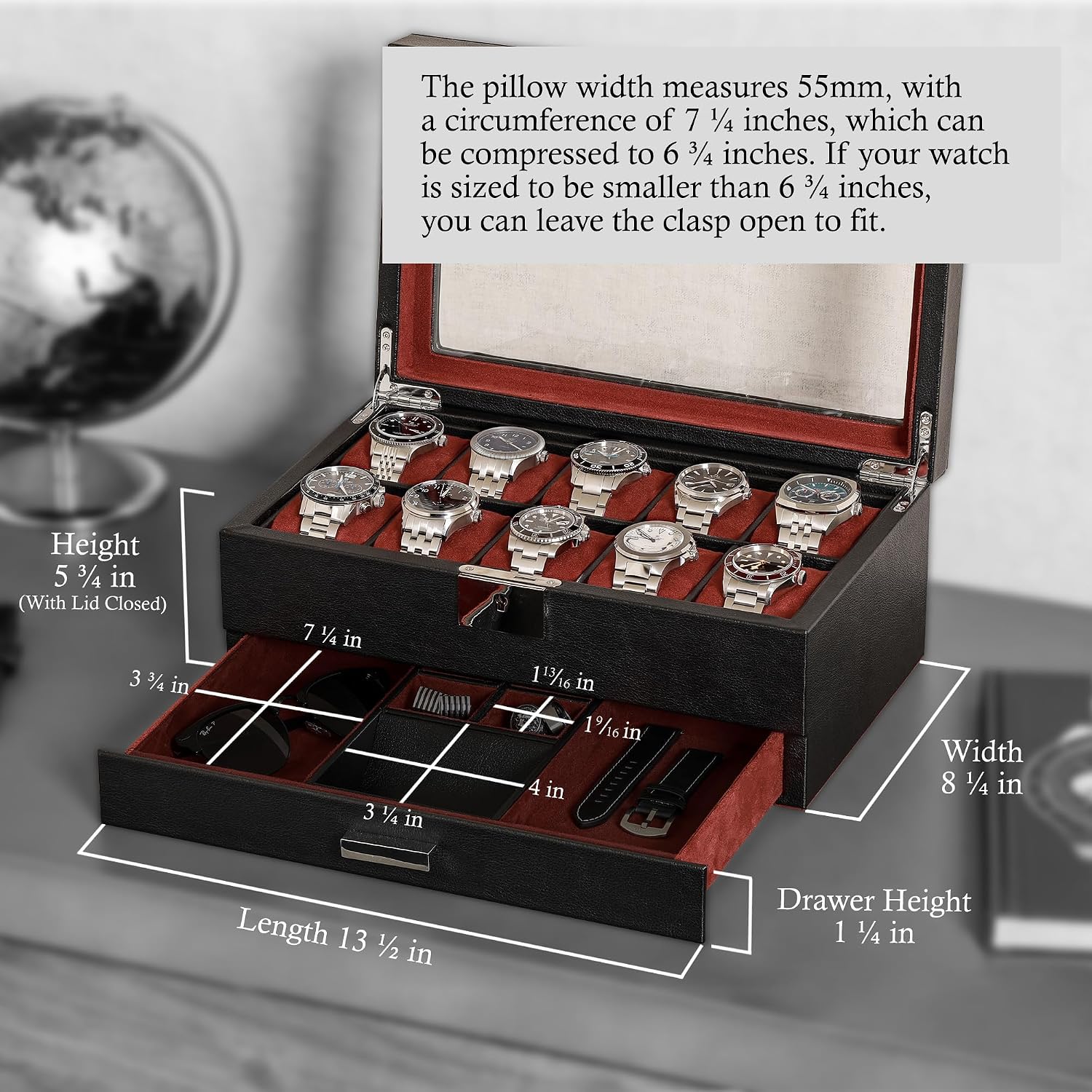 10-Fach Uhrenbox aus Leder mit – Luxury Watch Organizer Bewertung und Preis