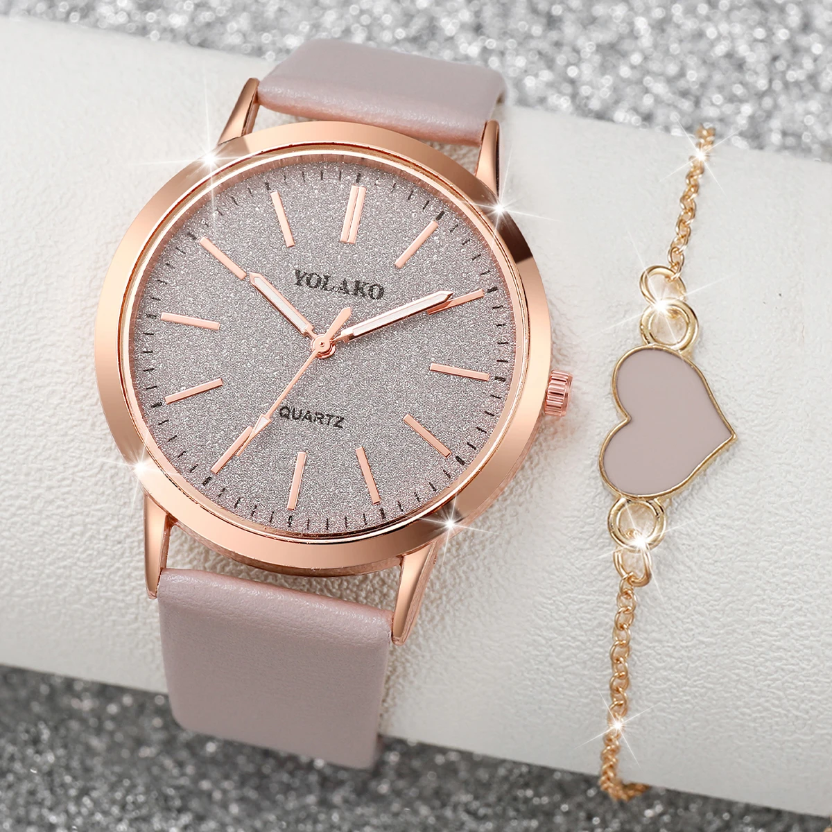 2-teiliges Set Modische Damenu – Open Heart Watch Bewertung und Preis
