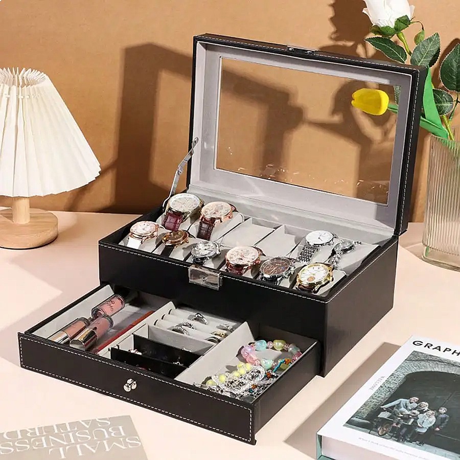 12-Fach-Uhrenbox mit Schublade – Luxury Watch Organizer Bewertung und Preis