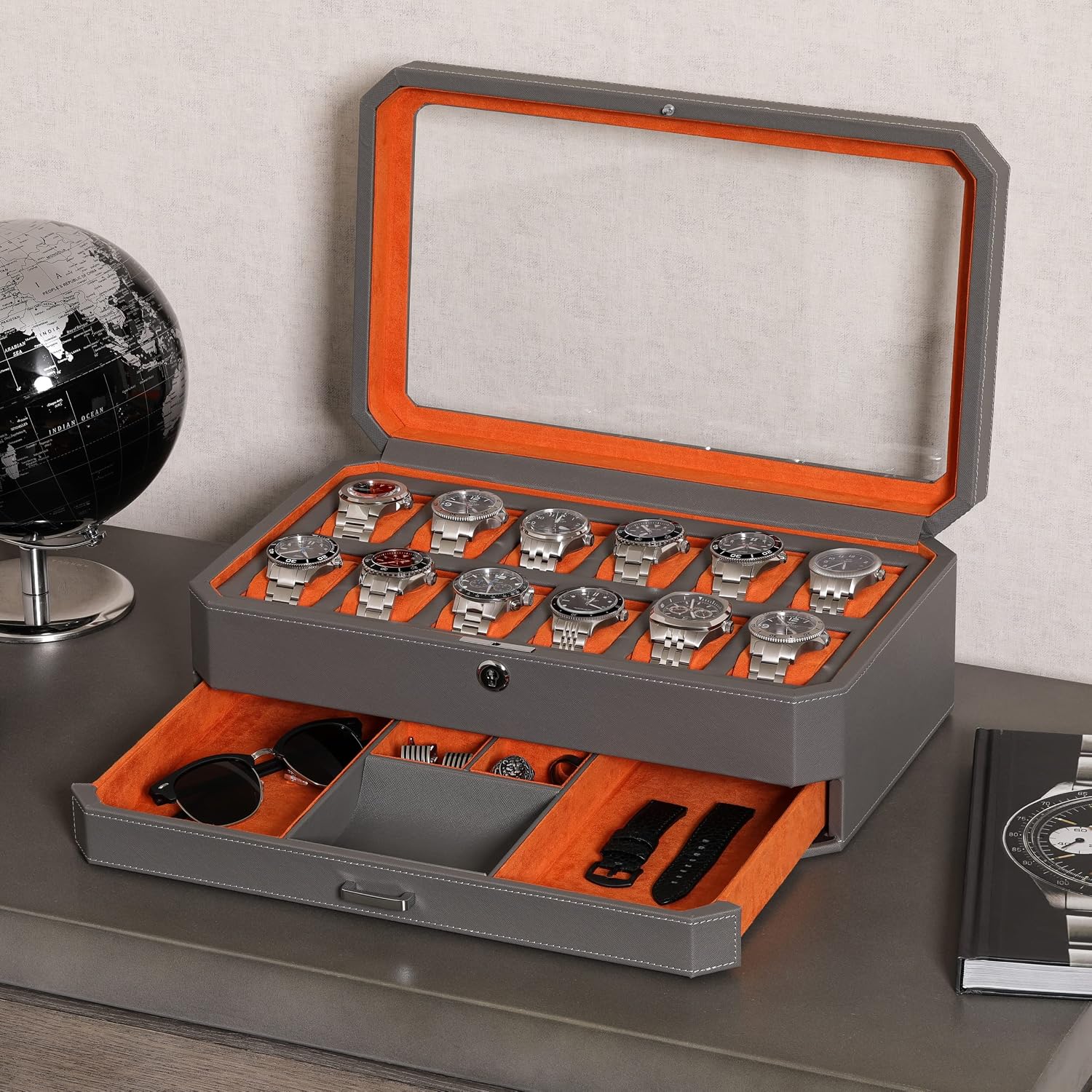 12-Fach Leder-Uhrenbox mit Sch – Luxury Watch Organizer Bewertung und Preis