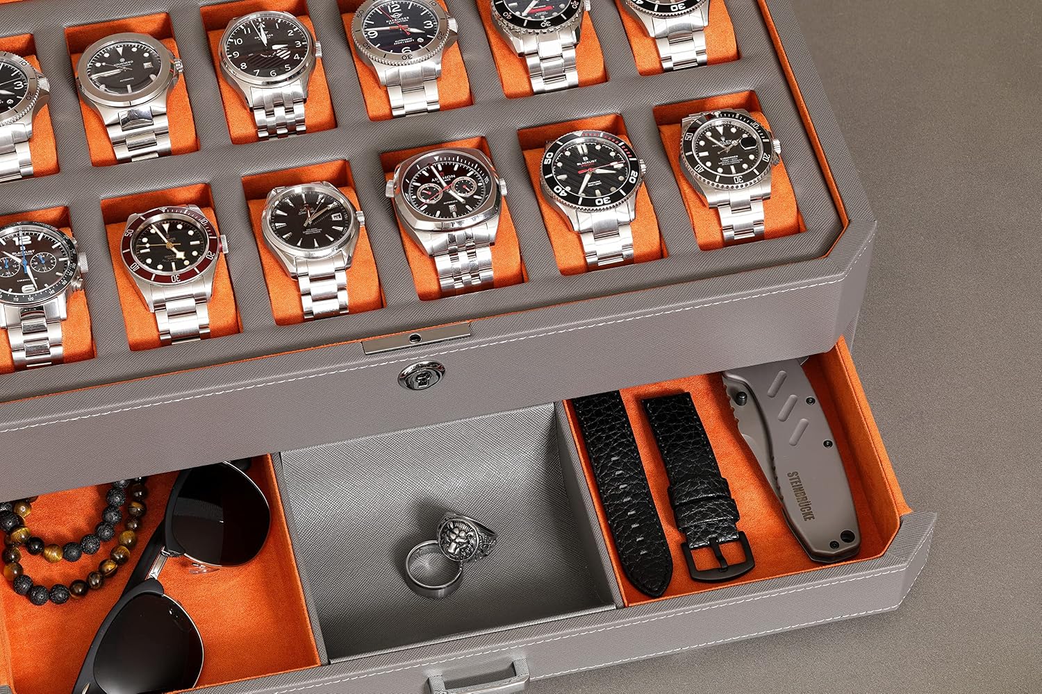 12-Fach Leder-Uhrenbox mit Sch – Luxury Watch Organizer Bewertung und Preis