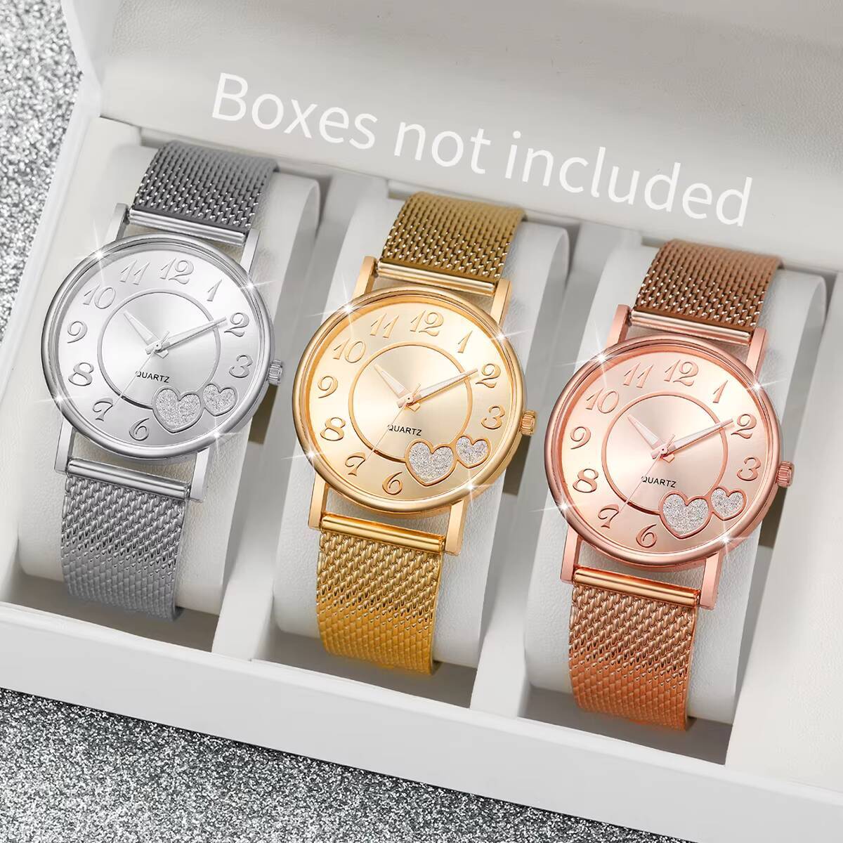 1/3PCS Mode Herz-Zifferblatt D – Open Heart Watch Bewertung und Preis